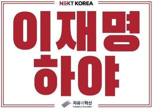 피켓 앞면. 이재명 하야